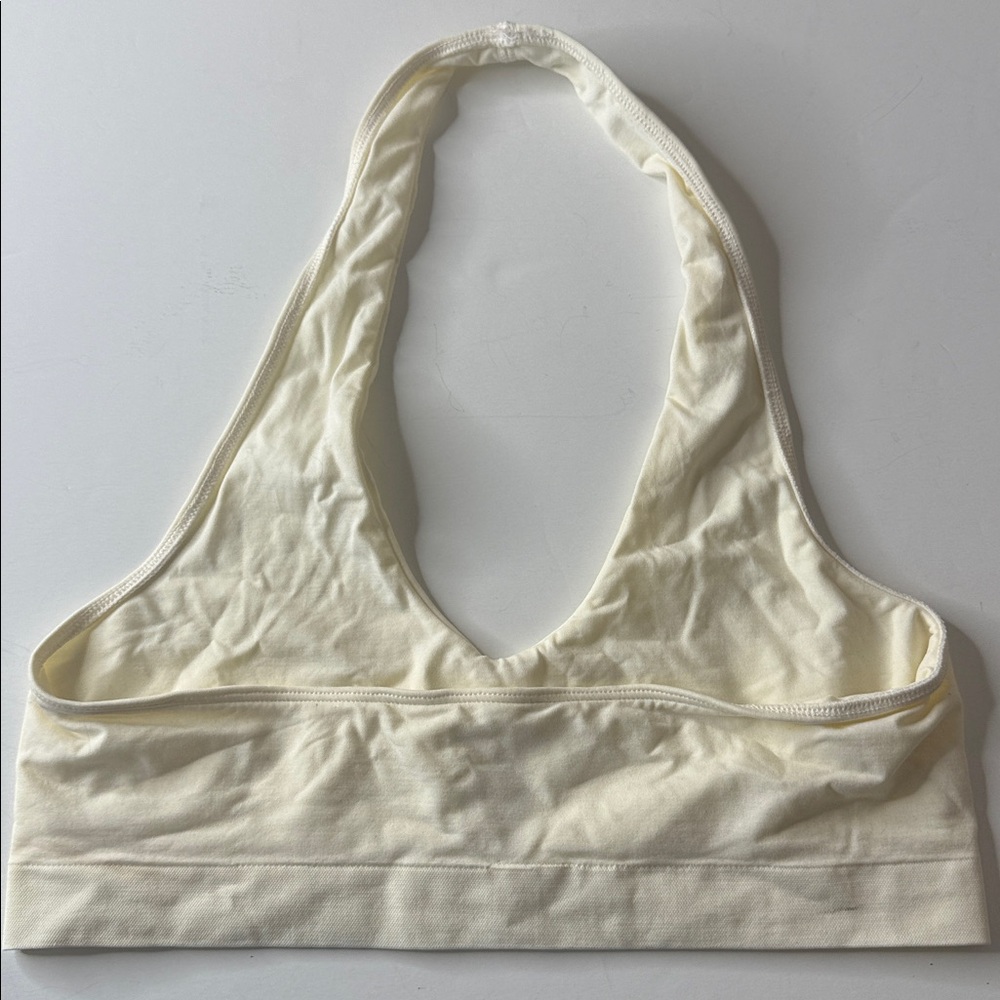 Free People Essential U Neck Halter Neck Bra Cream Size Medium / Large - Picture 6 of 8